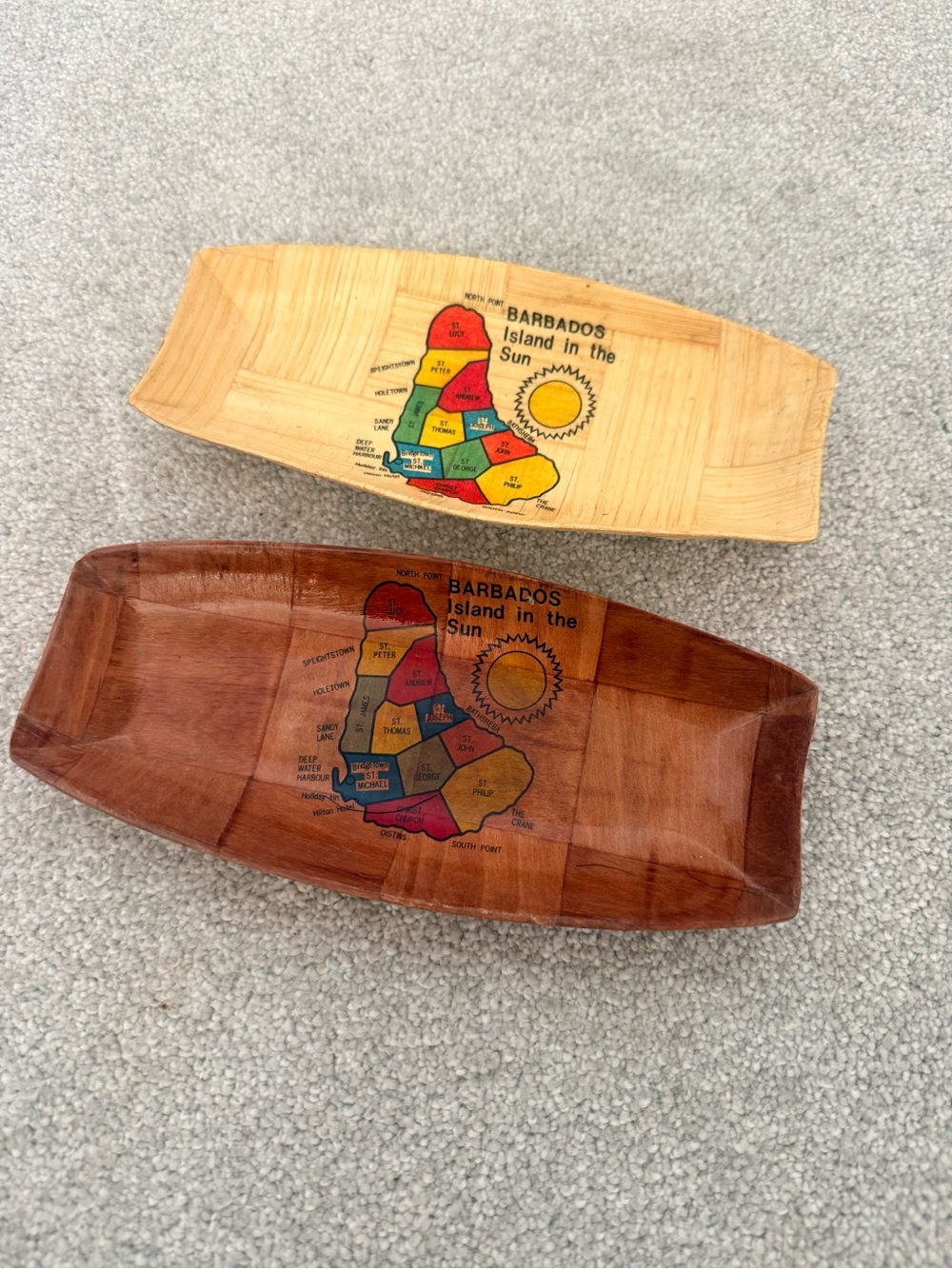 Barba Map Trinket Tray in Brown with Multicolor Map